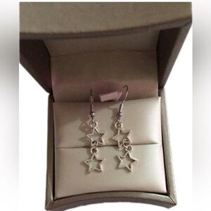 Silver Star Dangle Earrings